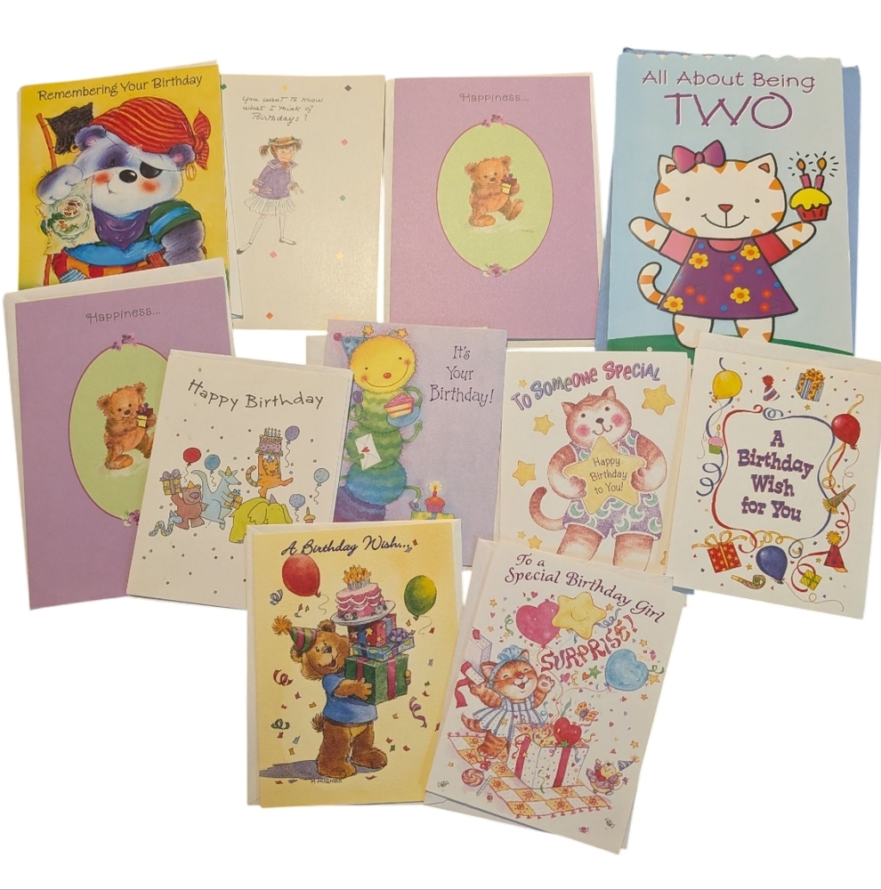 Vintage Kids Birthday Card Lot